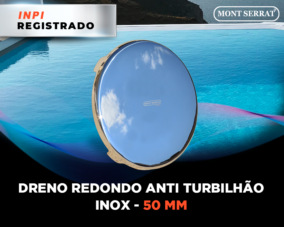 DRENO REDONDO ANTI TURBILHAO INOX - 50